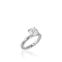 Load image into Gallery viewer, Essence Solitaire Cushion White Gold Engagement Ring
