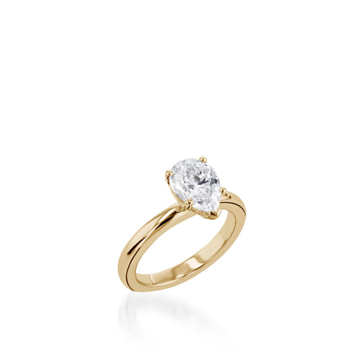 Essence Solitaire Pear Yellow Gold Engagement Ring