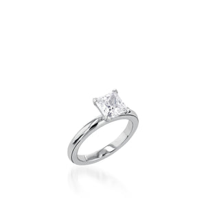 Essence Solitaire Princess Cut White Gold Engagement Ring