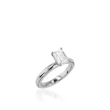 Load image into Gallery viewer, Essence Solitaire Emerald Cut White Gold Engagement Ring
