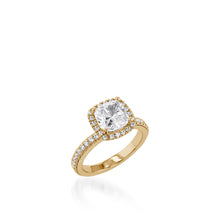 Load image into Gallery viewer, Majesty Cushion Yellow Gold Engagement Ring
