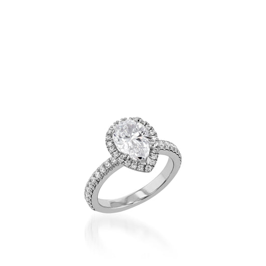 Majesty Pear White Gold Engagement Ring