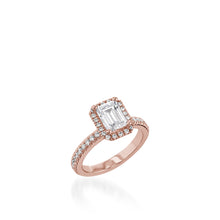 Load image into Gallery viewer, Majesty Emerald Cut Yellow Gold Engagement Ring
