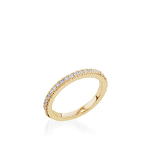 Load image into Gallery viewer, Essence Three Stone Yellow Gold Engagement Ring
