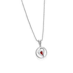 Duo Gold Diamond Heart Pendant Necklace