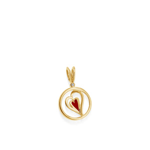 Duo Gold Diamond Heart Medallion Pendant