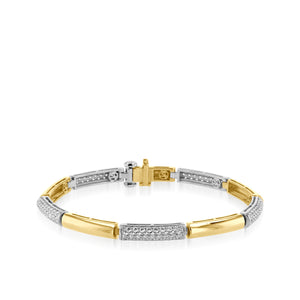 Essence Two Tone Diamond Link Bracelet