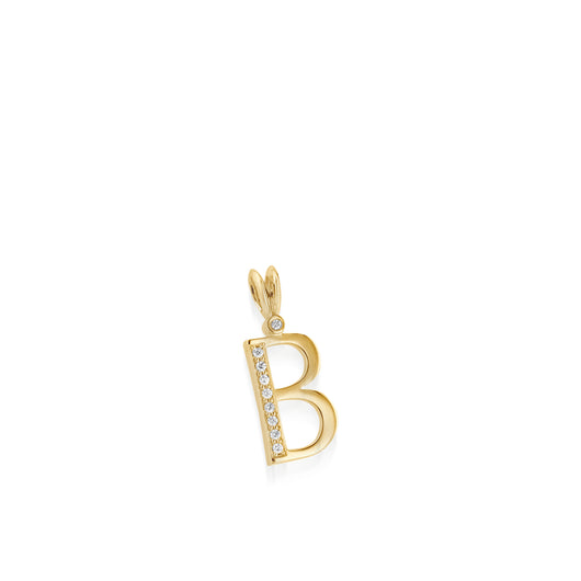 Initial B Diamond Medallion Pendant