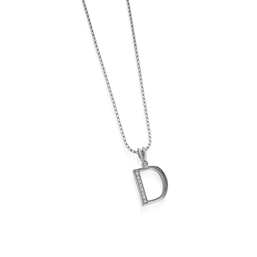 Initial Diamond Pendants White Gold