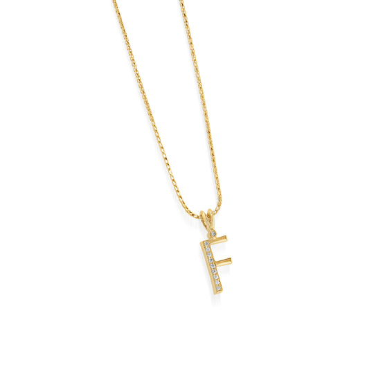 Initial F Diamond Medallion Pendant