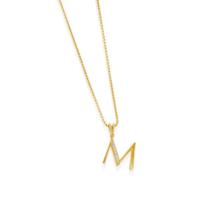Initial M Diamond Pendant