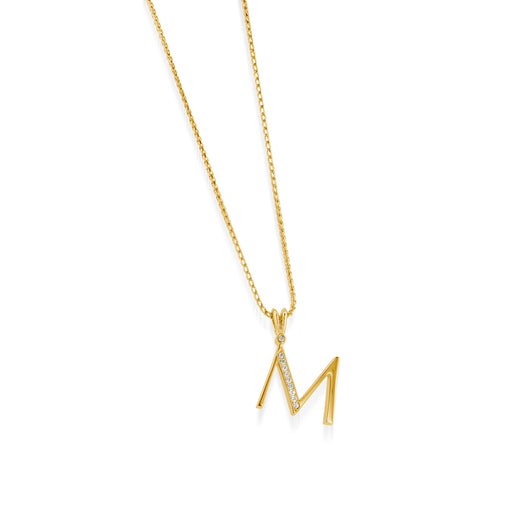 Initial M Diamond Medallion Pendant
