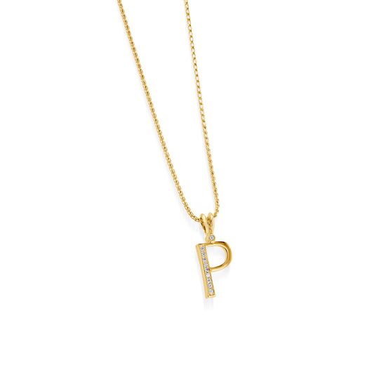 Initial P Diamond Medallion Pendant