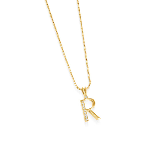 Initial R Diamond Medallion Pendant