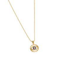 Load image into Gallery viewer, Evil Eye Diamond Medallion Pendant
