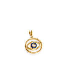 Load image into Gallery viewer, Evil Eye Diamond Medallion Pendant
