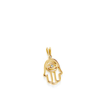 Load image into Gallery viewer, Hamsa Diamond  Medallion Pendant
