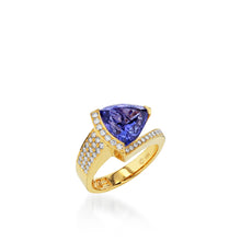 Load image into Gallery viewer, Signature Trillion Tanzanite and  Diamond Ring
