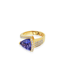 Load image into Gallery viewer, Signature Trillion Tanzanite and  Diamond Ring
