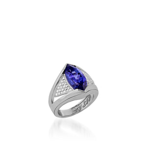 Signature White Gold Tanzanite and Diamond Ring