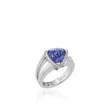 Load image into Gallery viewer, Signature Trillion Tanzanite and Pave Diamond Ring
