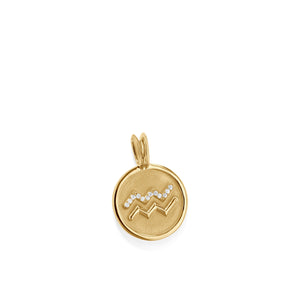 Aquarius Zodiac Medallion Pendant