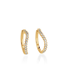 Load image into Gallery viewer, Paloma Curve Diamond Hoop Earrings
