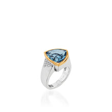 Load image into Gallery viewer, Signature Trillion Blue Topaz Diamond Ring
