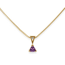 Load image into Gallery viewer, February Gold Birthstone Medallion Pendant
