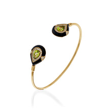 Load image into Gallery viewer, Prisma Peridot and Diamond Cuff  Bracelet
