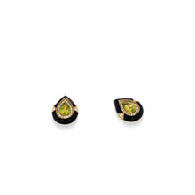 Load image into Gallery viewer, Prisma Peridot and Diamond Stud Earrings
