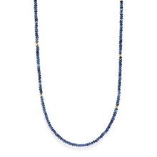Load image into Gallery viewer, Tempo Sapphire and Gold 3mm Bead Necklace
