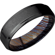 Load image into Gallery viewer, Zirconium + Distressed , Polish Finish + Titanium Damascus
