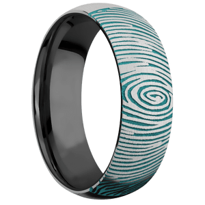 14K White Gold + Satin Finish + Zirconium