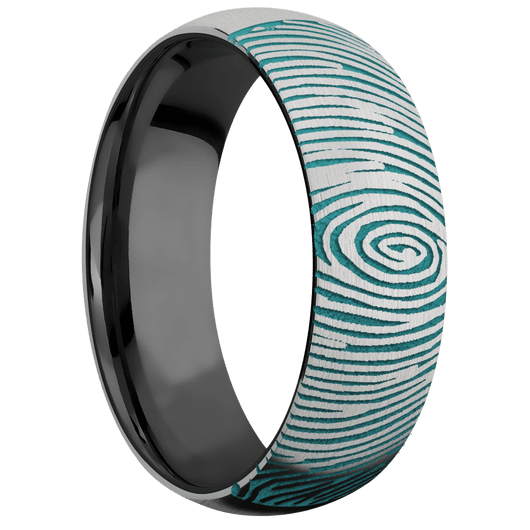 14K White Gold + Satin Finish + Zirconium
