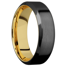 Load image into Gallery viewer, Zirconium + Satin , Polish Finish + 14K Yellow Gold
