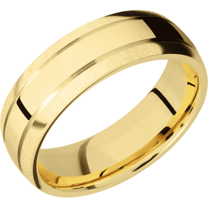 14K Yellow Gold + Polish , Crosssatin Finish