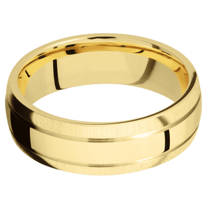 14K Yellow Gold + Polish , Crosssatin Finish