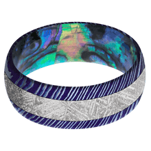 Load image into Gallery viewer, Titanium Damascus + Satinetched Finish + Abalone

