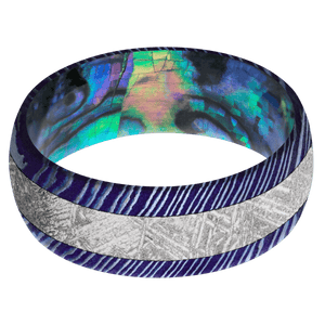 Titanium Damascus + Satinetched Finish + Abalone