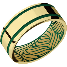 Load image into Gallery viewer, 14K Yellow Gold + Polish , Polish Finish + Green
