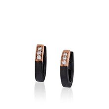 Load image into Gallery viewer, Duplex Petite Pave Hoop Earrings
