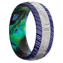 Load image into Gallery viewer, Titanium Damascus + Satinetched Finish + Abalone
