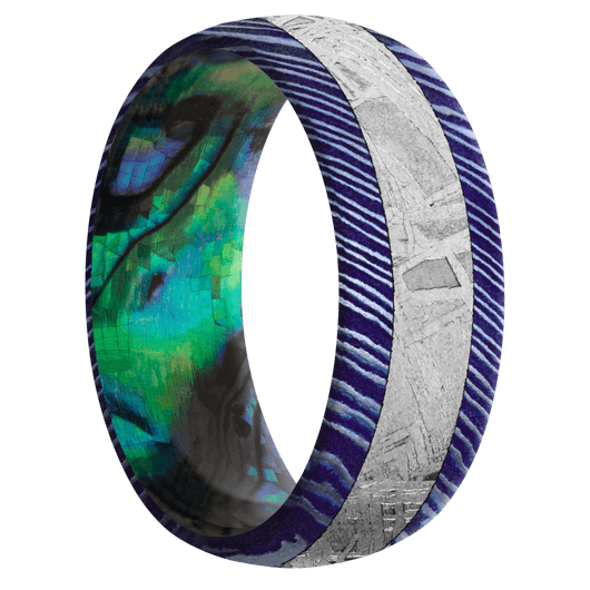 Titanium Damascus + Satinetched Finish + Abalone