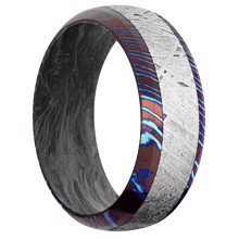Load image into Gallery viewer, Titanium Damascus + Polish , Polish Finish + Forged Carbon Fiber
