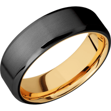 Load image into Gallery viewer, Zirconium + Bead , Polish Finish + 14K Yellow Gold
