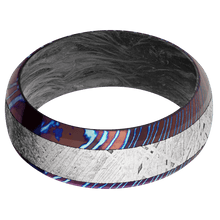 Load image into Gallery viewer, Titanium Damascus + Polish , Polish Finish + Forged Carbon Fiber

