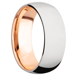 14K White Gold + Polish Finish + 14K Rose Gold