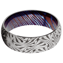 Load image into Gallery viewer, 18K White Gold + Satin Finish + Titanium Damascus
