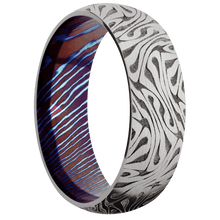 Load image into Gallery viewer, 18K White Gold + Satin Finish + Titanium Damascus
